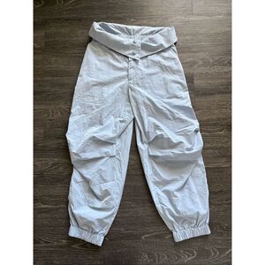 NWOT Free People Movement Light Blue Folded Waist Windbreaker Pants Size Small